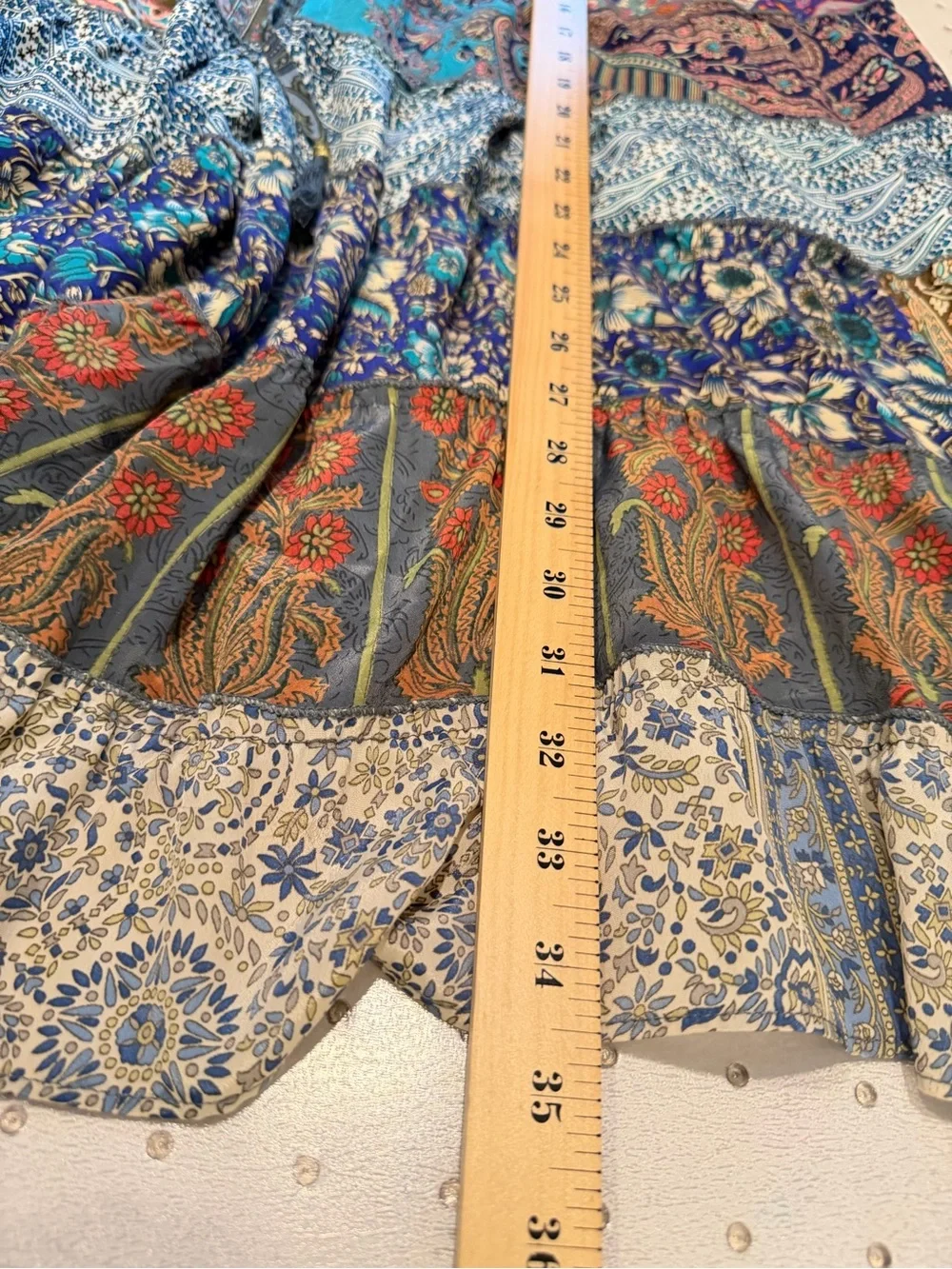 Karma Highway One Size Patchwork Boho Maxi Skirt Festival Hippie - Picture 4 of 7